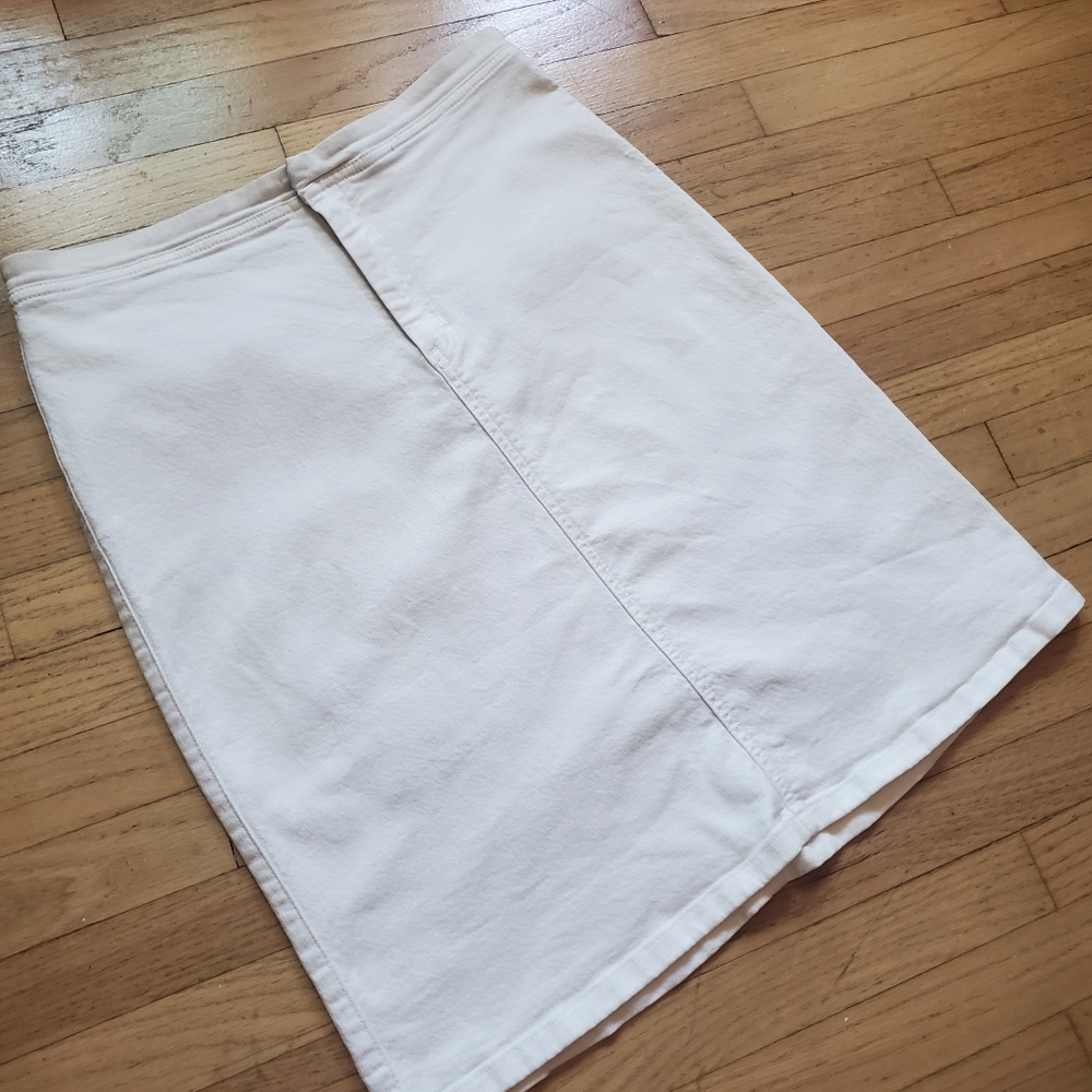 VTG Y2k Tommy Hilfiger White Denim Skirt Size 10 90s Preppy Coastal Western - Picture 6 of 13